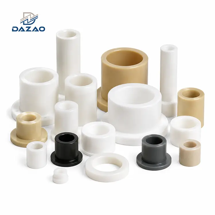 Bujes de plástico mecanizados CNC de precisión PEEK PTFE POM mangas